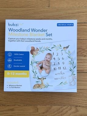 Woodland Wonder Milestone Blanket Set - Neutral